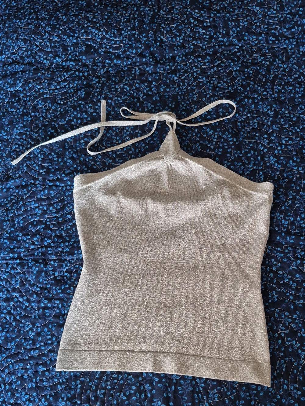 Express Silver Halter Top